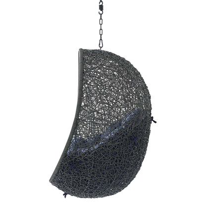 Hide Sunbrella® Fabric Swing Outdoor Patio Lounge Chair Without Stand, Grey Gray Blue Navy, 18243