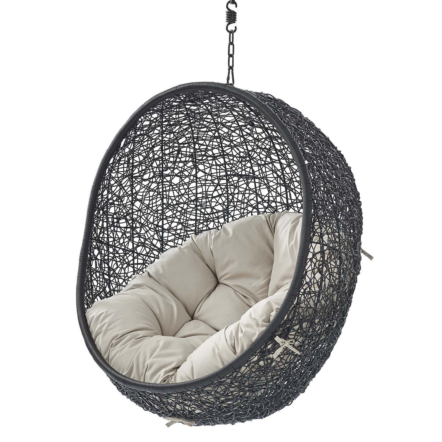 Encase Sunbrella® Fabric Swing Outdoor Patio Lounge Chair Without Stand, Black Beige, 18249