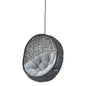 Encase Sunbrella® Fabric Swing Outdoor Patio Lounge Chair Without Stand, Black Grey Gray, 18250