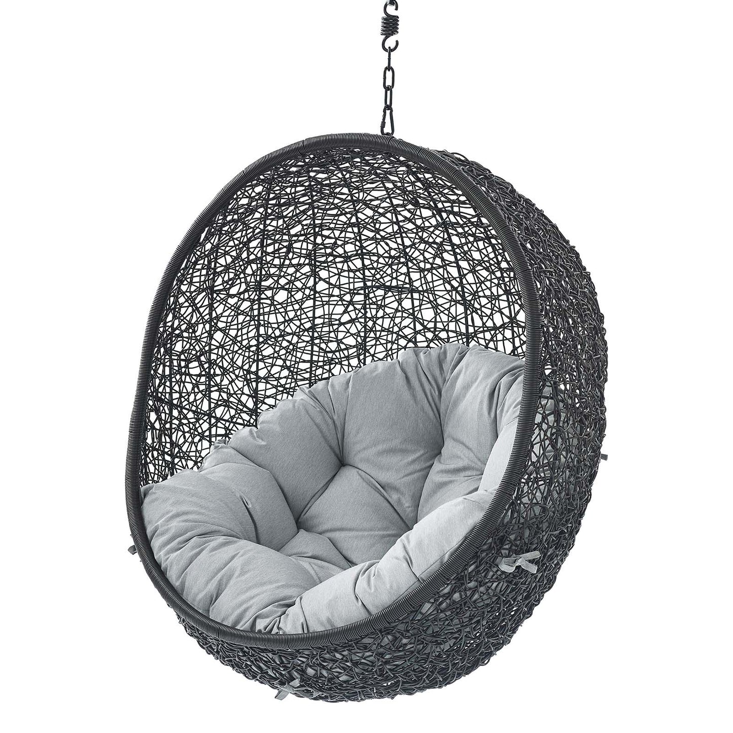Encase Sunbrella® Fabric Swing Outdoor Patio Lounge Chair Without Stand, Black Grey Gray, 18250