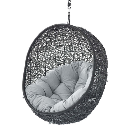 Encase Sunbrella® Fabric Swing Outdoor Patio Lounge Chair Without Stand, Black Grey Gray, 18250
