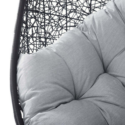 Encase Sunbrella® Fabric Swing Outdoor Patio Lounge Chair Without Stand, Black Grey Gray, 18250