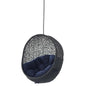 Encase Sunbrella® Fabric Swing Outdoor Patio Lounge Chair Without Stand, Black Navy Blue, 18251