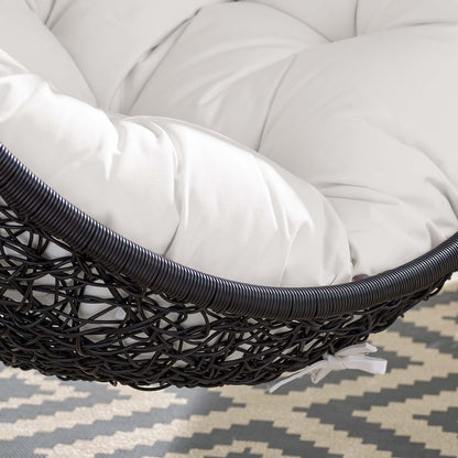 Encase Sunbrella® Fabric Swing Outdoor Patio Lounge Chair Without Stand, Black White, 18252