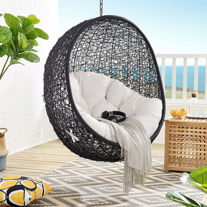 Encase Sunbrella® Fabric Swing Outdoor Patio Lounge Chair Without Stand, Black White, 18252