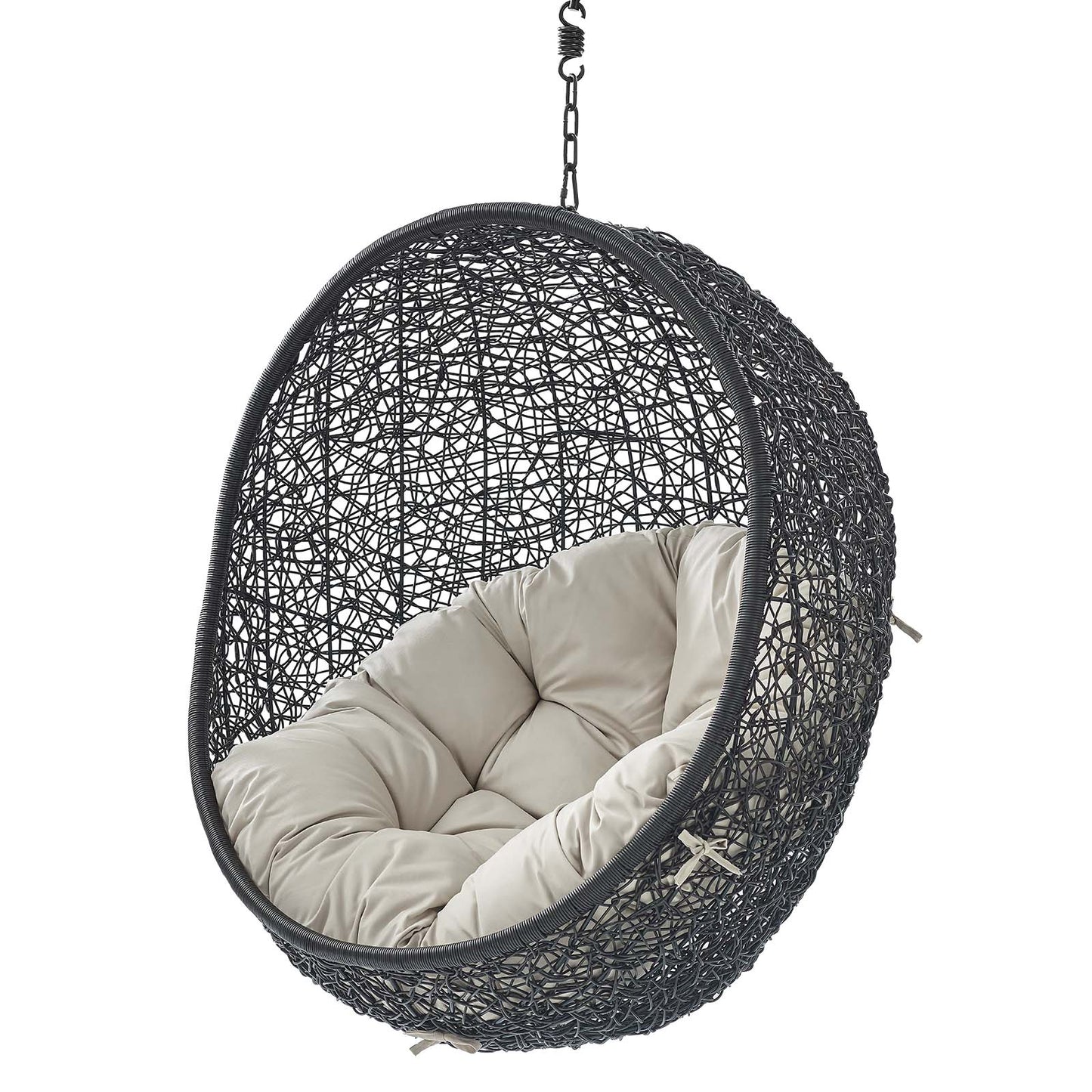 Encase Swing Outdoor Patio Lounge Chair Without Stand, Black Beige, 18253