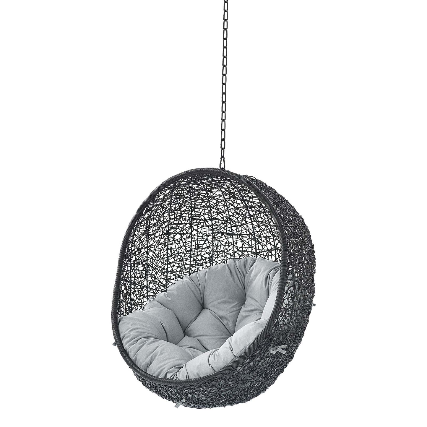 Encase Swing Outdoor Patio Lounge Chair Without Stand, Black Grey Gray, 18254