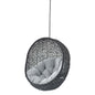 Encase Swing Outdoor Patio Lounge Chair Without Stand, Black Grey Gray, 18254