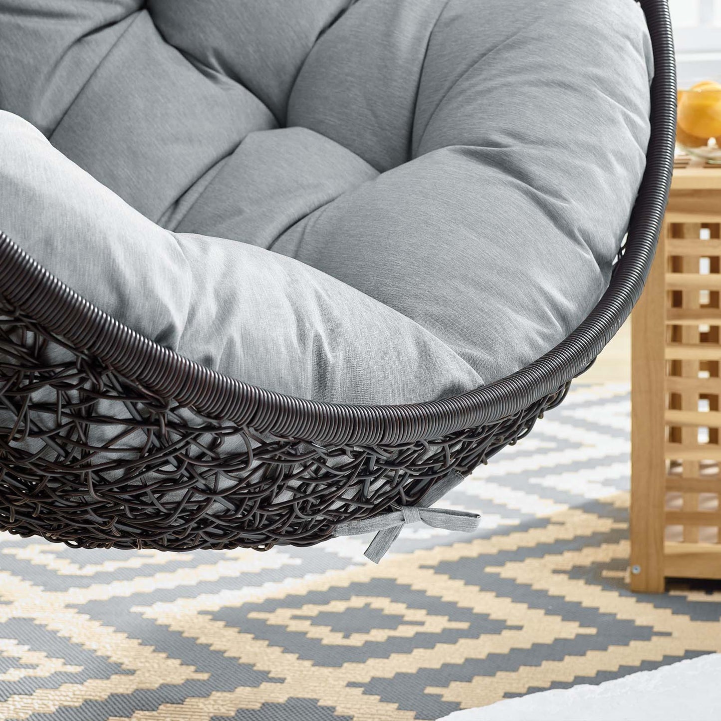 Encase Swing Outdoor Patio Lounge Chair Without Stand, Black Grey Gray, 18254