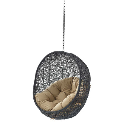 Encase Swing Outdoor Patio Lounge Chair Without Stand, Black Brown, 18255