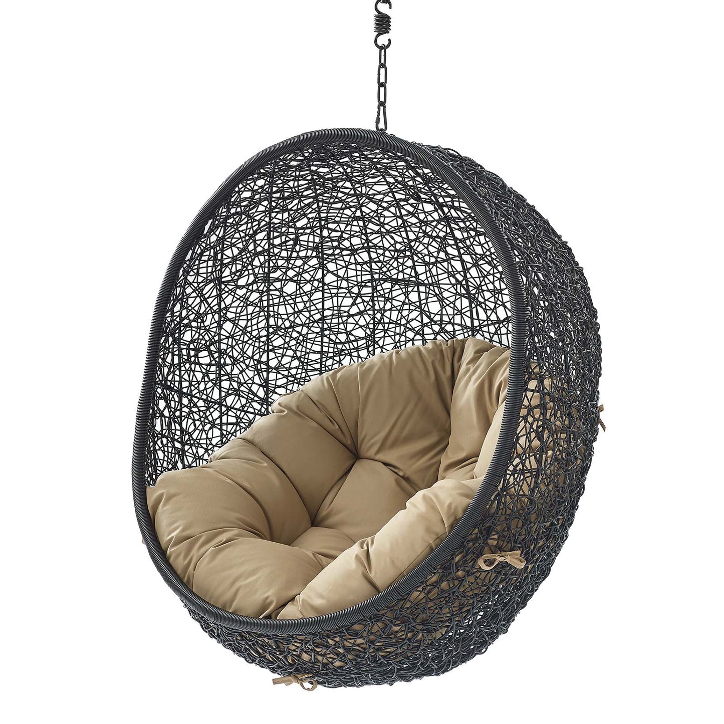 Encase Swing Outdoor Patio Lounge Chair Without Stand, Black Brown, 18255