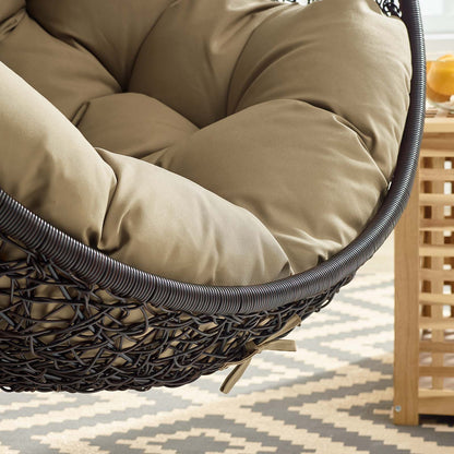 Encase Swing Outdoor Patio Lounge Chair Without Stand, Black Brown, 18255
