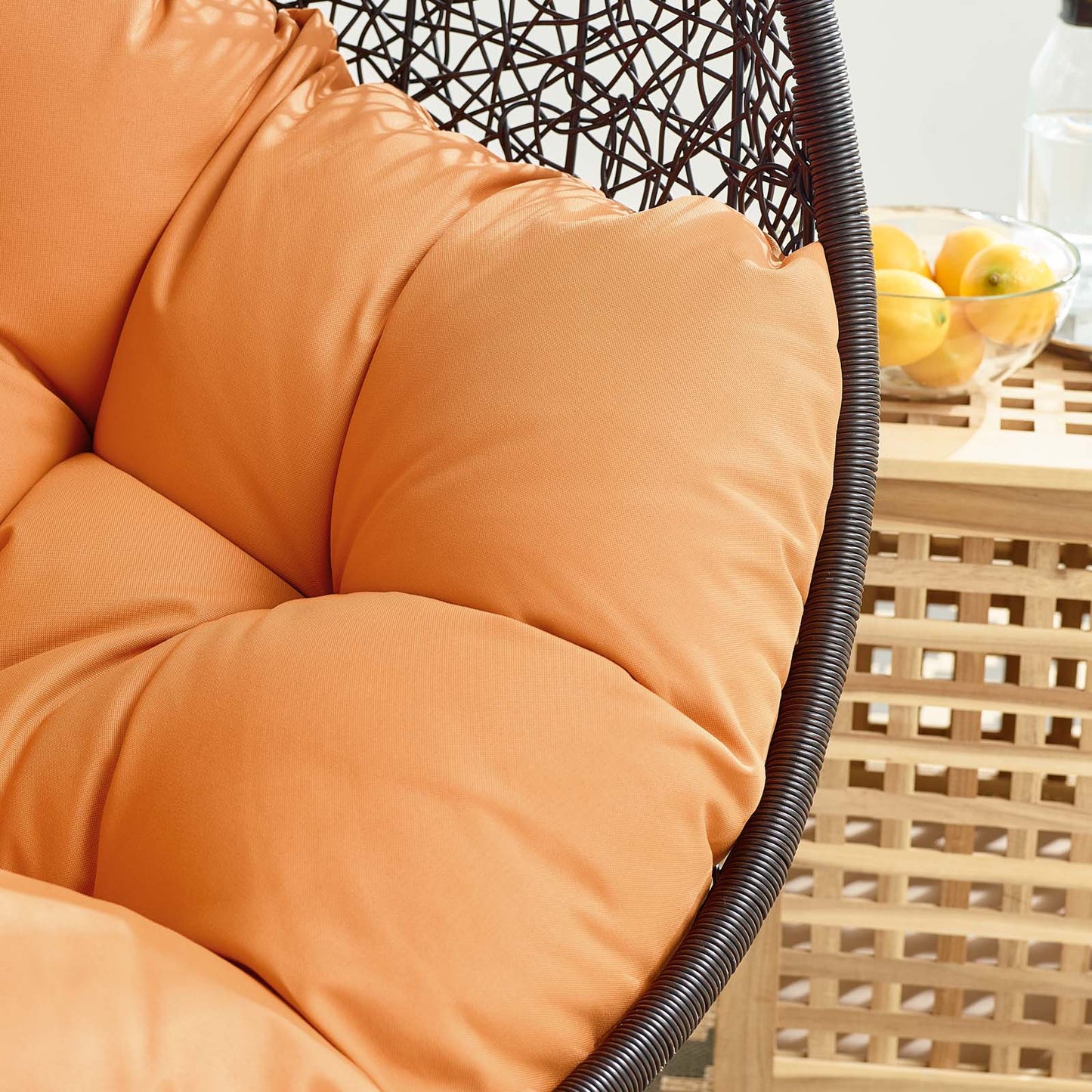 Encase Swing Outdoor Patio Lounge Chair Without Stand, Black Orange, 18257