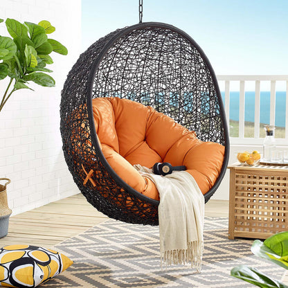 Encase Swing Outdoor Patio Lounge Chair Without Stand, Black Orange, 18257