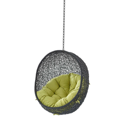 Encase Swing Outdoor Patio Lounge Chair Without Stand, Black Green, 18258