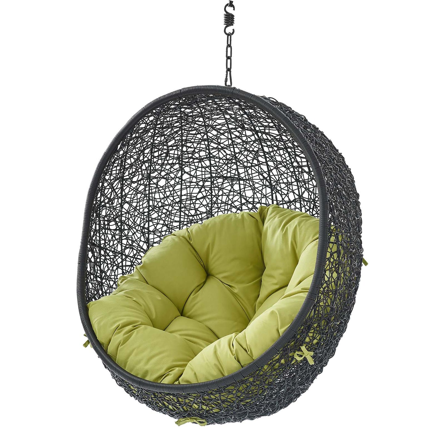Encase Swing Outdoor Patio Lounge Chair Without Stand, Black Green, 18258