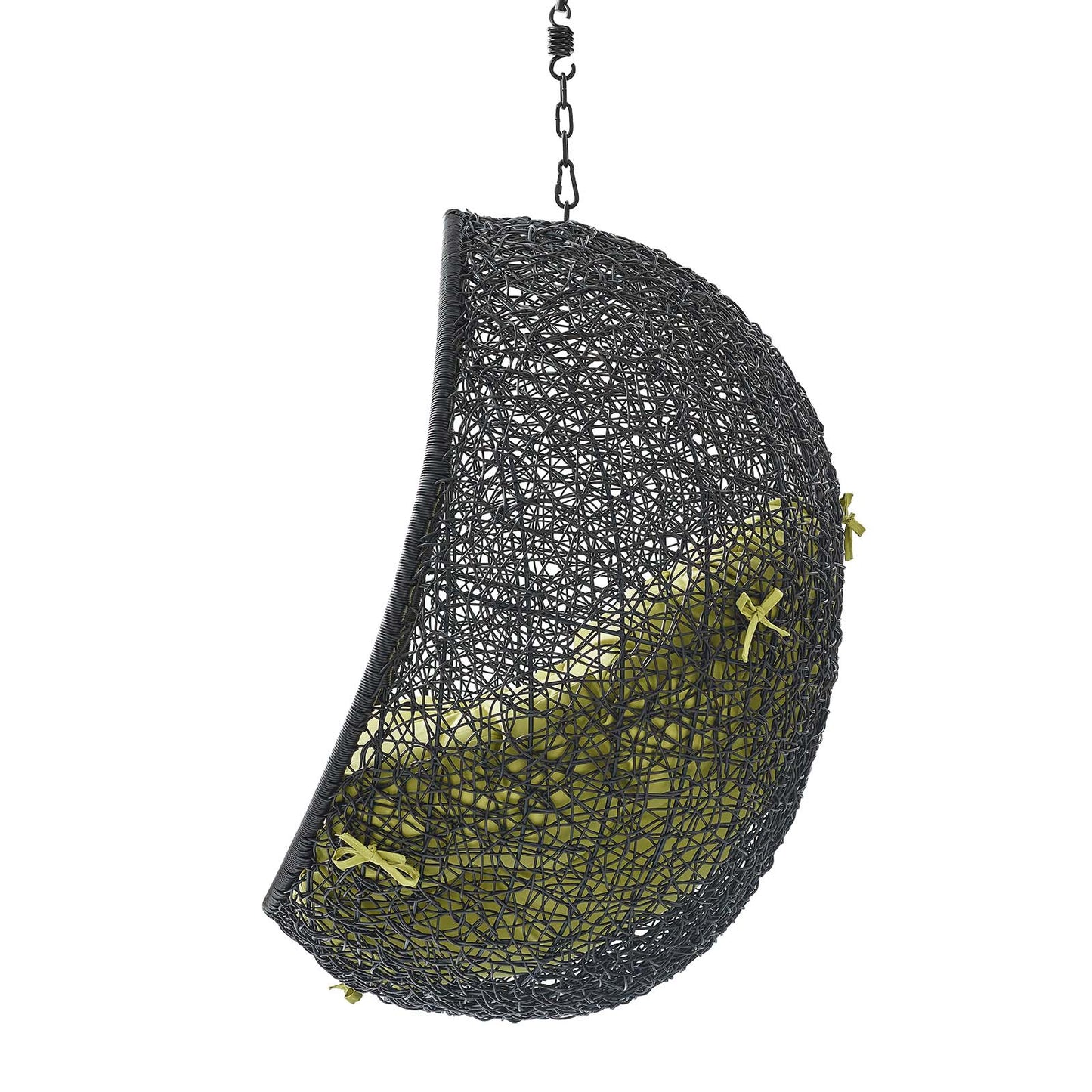 Encase Swing Outdoor Patio Lounge Chair Without Stand, Black Green, 18258