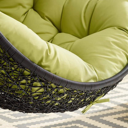 Encase Swing Outdoor Patio Lounge Chair Without Stand, Black Green, 18258