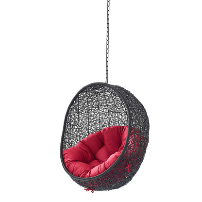 Encase Swing Outdoor Patio Lounge Chair Without Stand, Black Red, 18259
