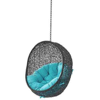 Encase Swing Outdoor Patio Lounge Chair Without Stand, Black Blue, 18260