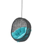 Encase Swing Outdoor Patio Lounge Chair Without Stand, Black Blue, 18260
