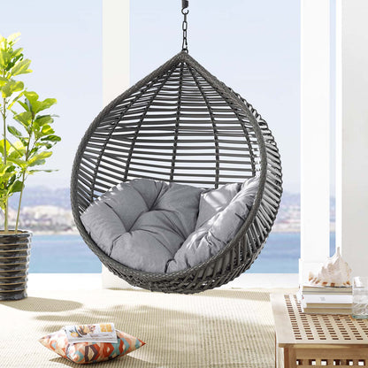Garner Teardrop Outdoor Patio Swing Chair Without Stand, Grey Gray, 18262