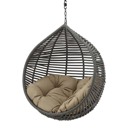 Garner Teardrop Outdoor Patio Swing Chair Without Stand, Grey Gray Brown, 18263