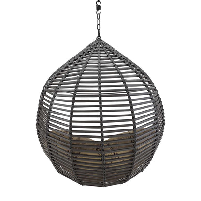 Garner Teardrop Outdoor Patio Swing Chair Without Stand, Grey Gray Brown, 18263