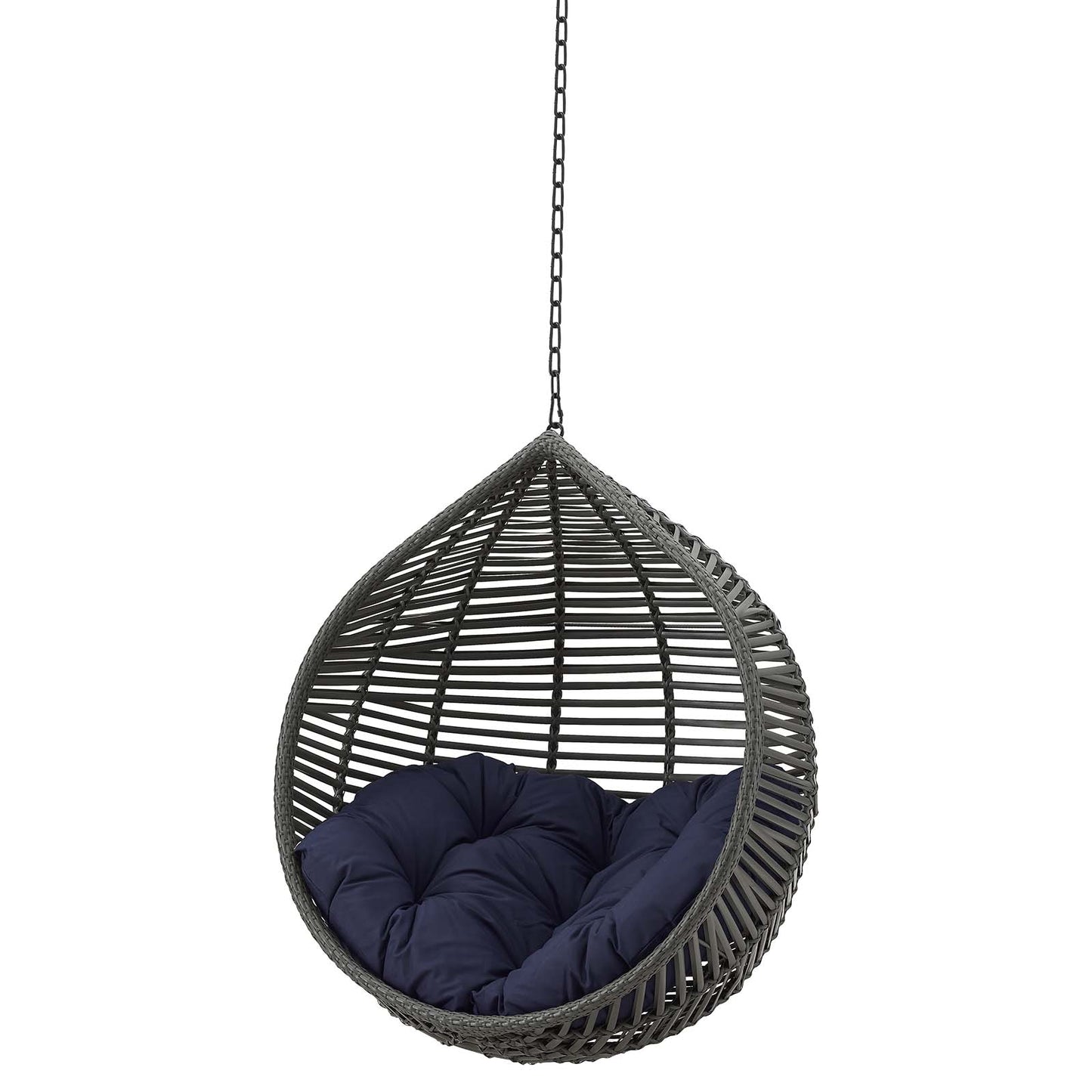 Garner Teardrop Outdoor Patio Swing Chair Without Stand, Grey Gray Blue Navy, 18264