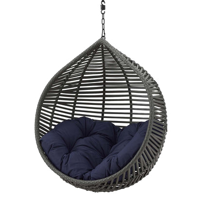 Garner Teardrop Outdoor Patio Swing Chair Without Stand, Grey Gray Blue Navy, 18264