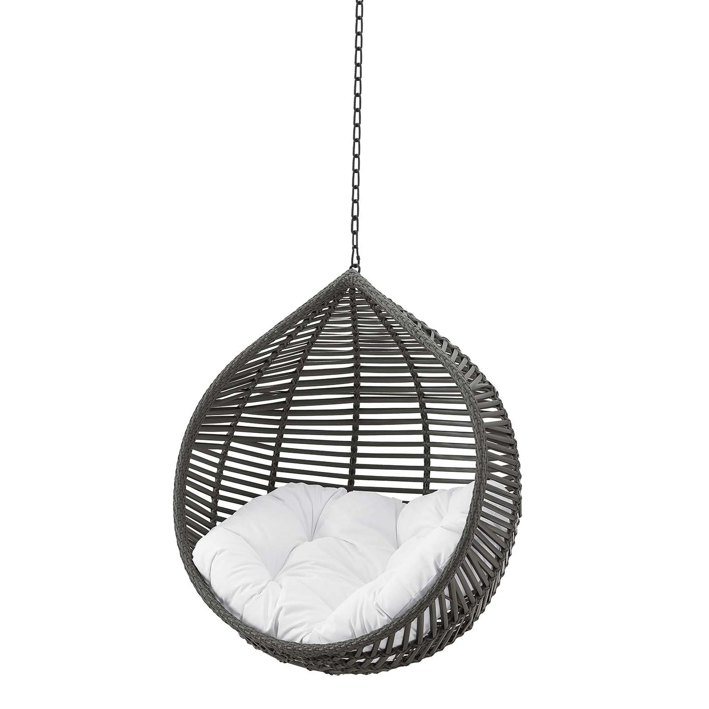 Garner Teardrop Outdoor Patio Swing Chair Without Stand, Grey Gray White, 18265