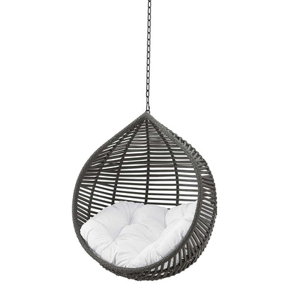 Garner Teardrop Outdoor Patio Swing Chair Without Stand, Grey Gray White, 18265