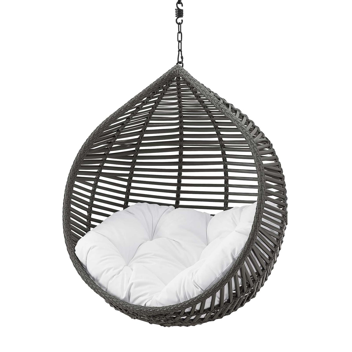 Garner Teardrop Outdoor Patio Swing Chair Without Stand, Grey Gray White, 18265