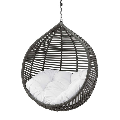 Garner Teardrop Outdoor Patio Swing Chair Without Stand, Grey Gray White, 18265