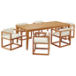 Newbury 7 Piece Outdoor Patio Premium Grade A Teak Wood Set, Wood , Natural White, 18016