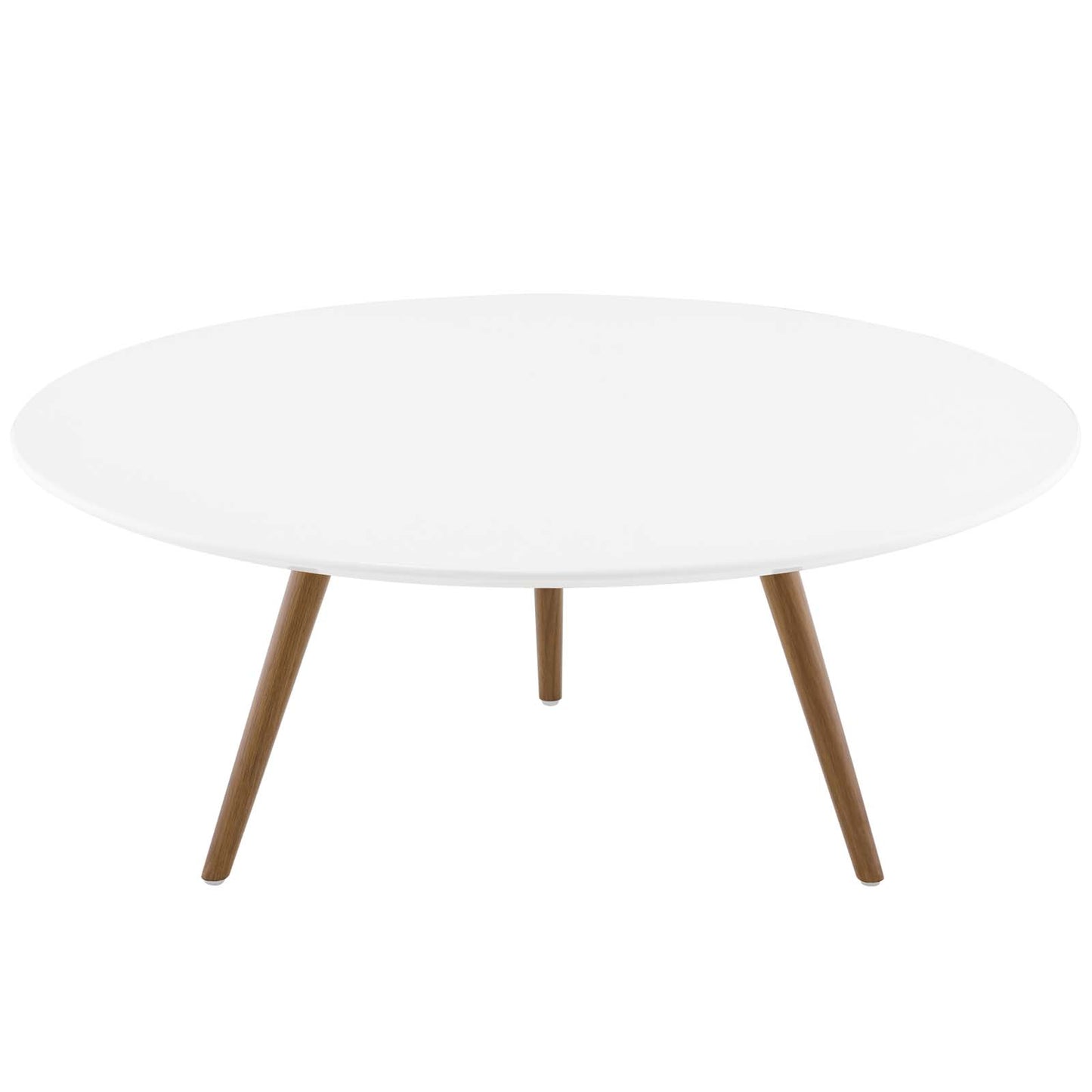 Lippa 36" Round Wood Top Coffee Table with Tripod Base, Wood Metal Steel, White Natural Walnut, 17880
