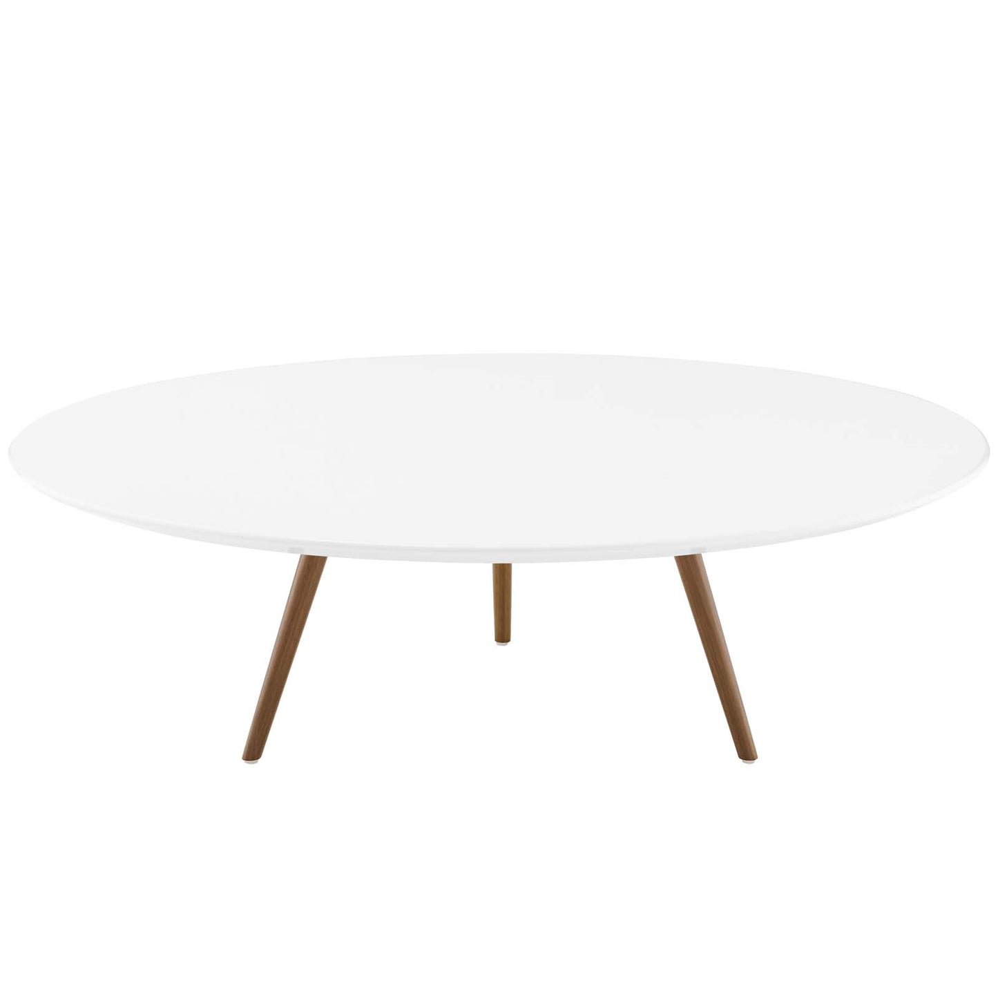 Lippa 47" Round Wood Top Coffee Table with Tripod Base, Wood Metal Steel, White Natural Walnut, 17888
