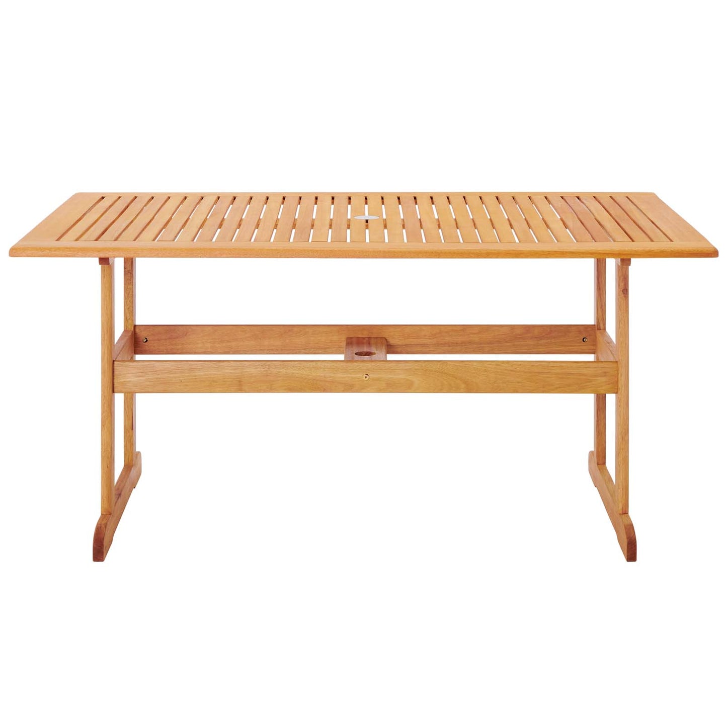 Hatteras 59" Rectangle Outdoor Patio Eucalyptus Wood Dining Table, Wood, Brown Natural, 18271