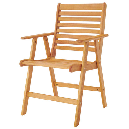 Hatteras Outdoor Patio Eucalyptus Wood Dining Armchair, Wood, Brown Natural, 18272