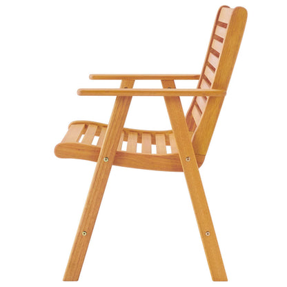 Hatteras Outdoor Patio Eucalyptus Wood Dining Armchair, Wood, Brown Natural, 18272