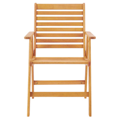 Hatteras Outdoor Patio Eucalyptus Wood Dining Armchair, Wood, Brown Natural, 18272