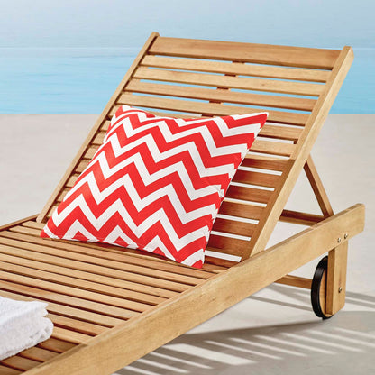 Hatteras Outdoor Patio Eucalyptus Wood Chaise Lounge Chair, Wood, Brown Natural, 18273
