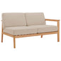 Sedona Outdoor Patio Eucalyptus Wood Left-Facing Loveseat, Wood, Brown Natural Taupe Gray, 18274