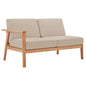 Sedona Outdoor Patio Eucalyptus Wood Right-Facing Loveseat, Wood, Brown Natural Taupe Gray, 18275