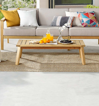 Sedona Outdoor Patio Eucalyptus Wood Coffee Table, Wood, Brown Natural, 18278