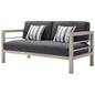 Wiscasset Outdoor Patio Acacia Wood Loveseat, Wood, Light Grey Gray, 18280
