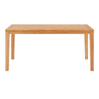 Portsmouth 63" Karri Wood Outdoor Patio Dining Table, Wood, Brown Natural, 18284