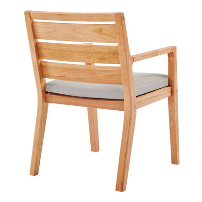 Portsmouth Karri Wood Outdoor Patio Dining Armchair, Wood, Brown Natural Taupe Gray, 18285