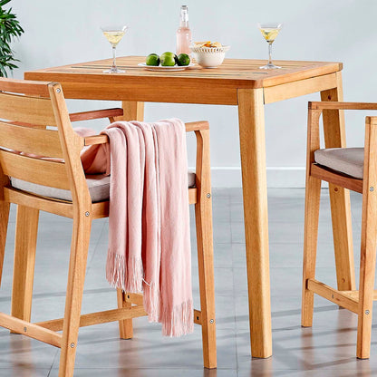 Portsmouth Karri Wood Outdoor Patio Bar Table, Wood, Brown Natural, 18286
