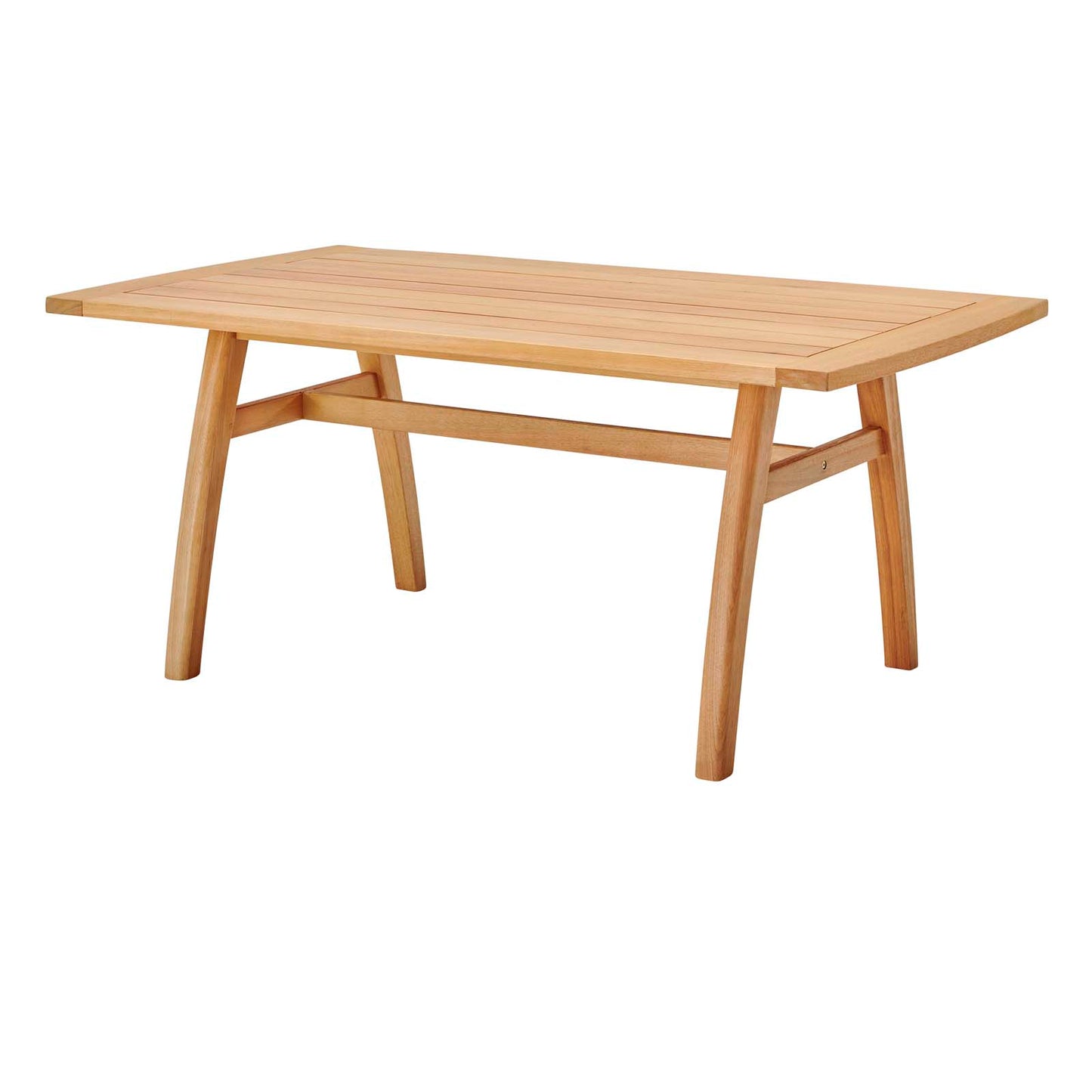 Orlean 57" Outdoor Patio Eucalyptus Wood Dining Table, Wood, Brown Natural, 18295